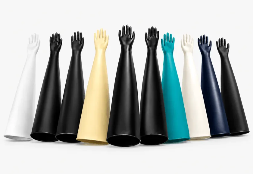CIDIBON glovebox gloves and flange assembly